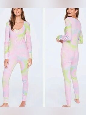 PINK Victoria's Secret Pastel Tie-Dye Sleep Onsie